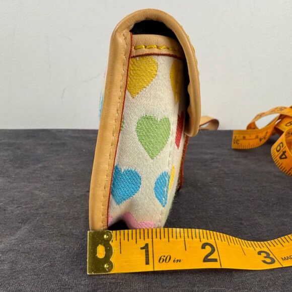 Y2K Dooney & Bourke Multicolor Hearts Wristlet – Leather Mini Purse - Picture 11 of 14